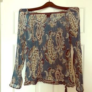 SALE! EUC Sheer Lucky Brand Blouson Top